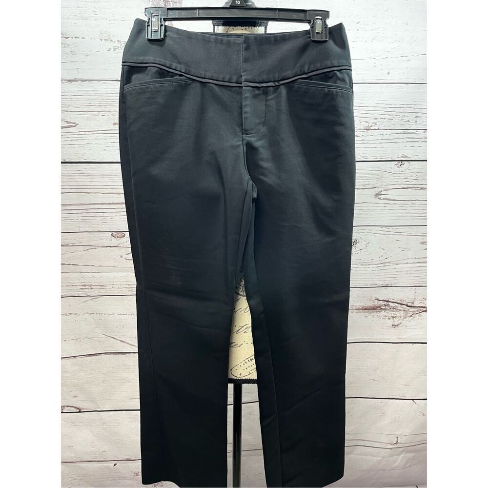 ELLE Womens Black Flat Front Dress Pants Size 2S
